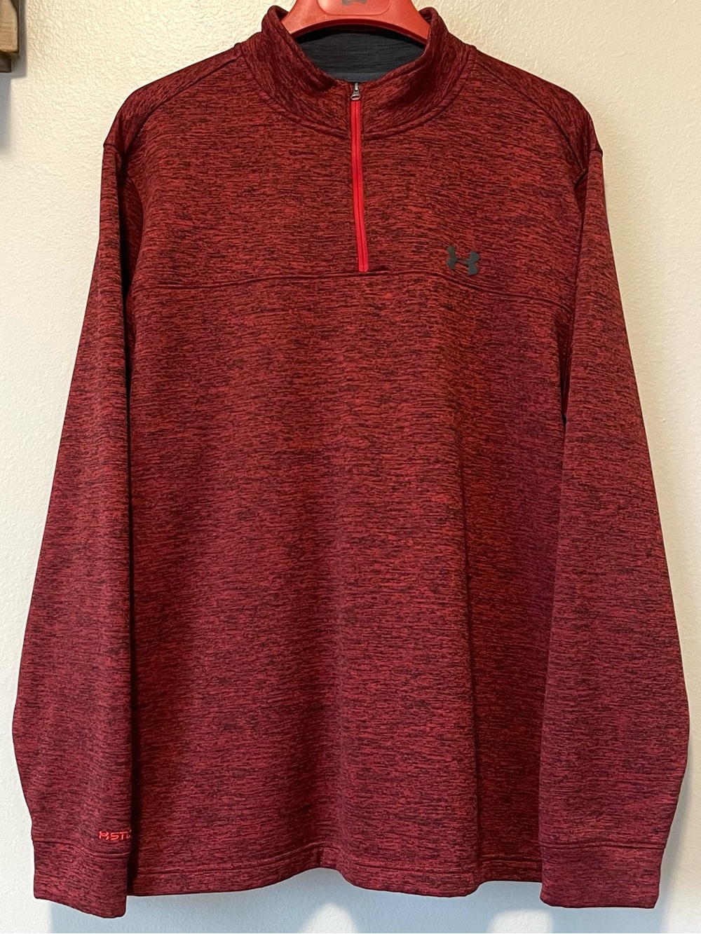 Under Armour ColdGear Storm Loose Fleece - 1/4 Zip Pullover Red Heather - 2XL